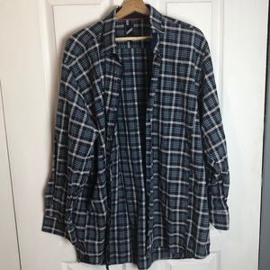 BUY 2 GET 3RD FREE 2XL Blue stripe pattern button shirt